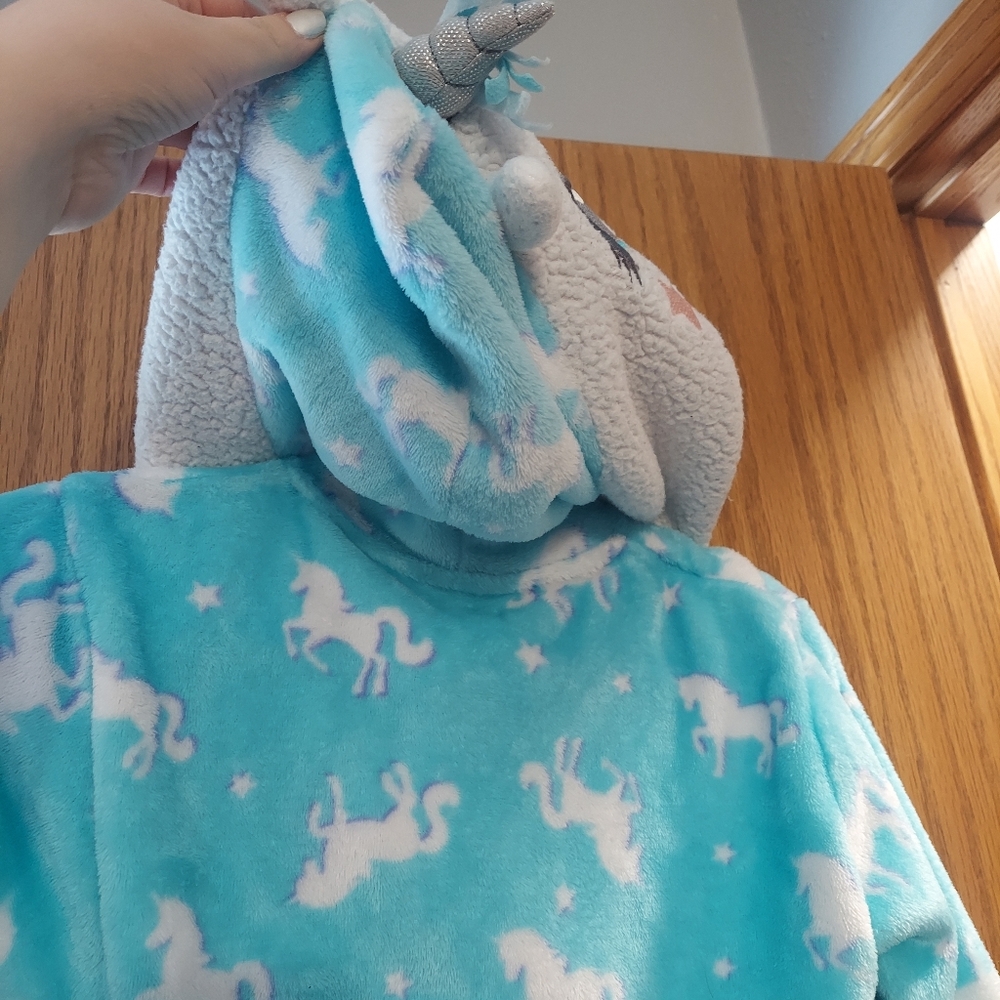 Cozy Unicorn Print Robe 10/12 girls - Picture 7 of 12
